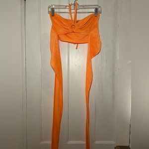 Neon orange crop top